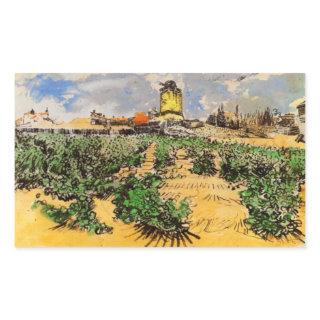 Van Gogh Mill of Alphonse Daudet at Fontevielle Rectangular Sticker