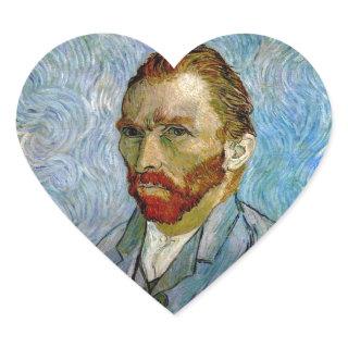 Van Gogh Self Portrait Heart Sticker