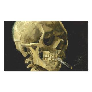 Van Gogh Smoking Skeleton Rectangular Sticker