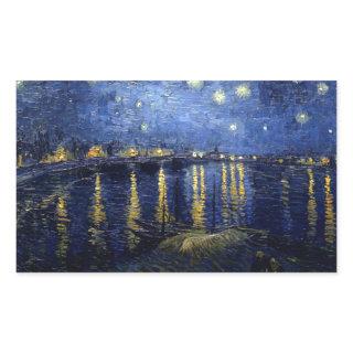 Van Gogh Starry Night Over Rhone Rectangular Sticker