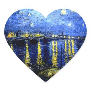 Van Gogh - Starry Night over the Rhone 2020 Heart Sticker