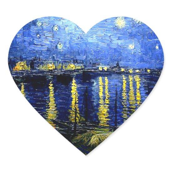 Van Gogh - Starry Night over the Rhone 2020 Heart Sticker