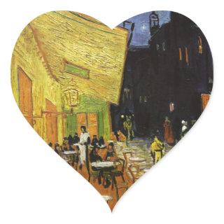 Van Gogh's Night Cafe Heart Sticker