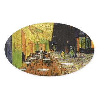 Van Gogh's Night Cafe Oval Sticker
