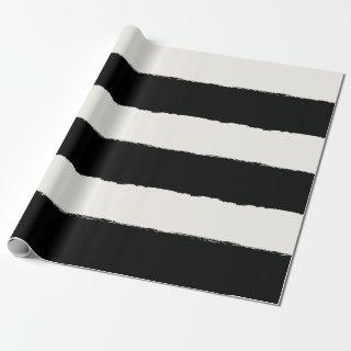 Vanilla & Black Rough Edge Stripes Pattern Wedding