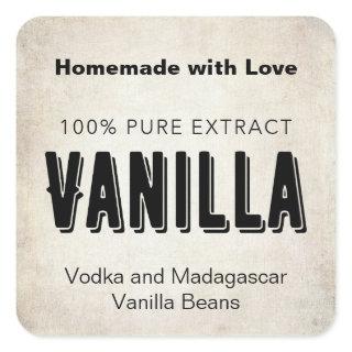 Vanilla Extract VE002_01 Customize wording Square Sticker