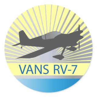 Vans RV-7 Airplane Classic Round Sticker