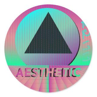 vaporwave aesthetic classic round sticker