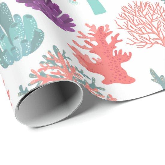 Various corals deep sea plants pattern