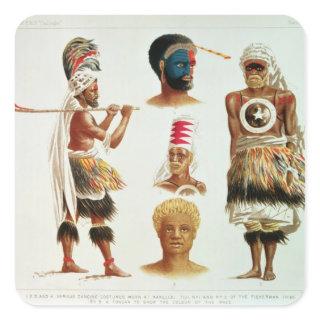 Various Dancing Costumes Worn at Nakello, Fiji Square Sticker