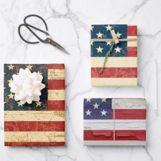 Various Grungy American Flag of the USA  Sheets
