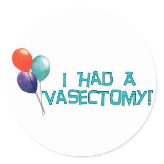Vasectomy Classic Round Sticker