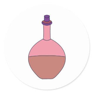 Vector hand drawn potion flasks classic round sticker