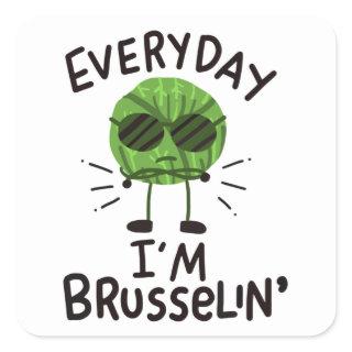 Vegan Brussels Sprouts Square Sticker