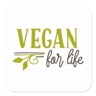 Vegan For Life Square Sticker