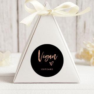 Vegan Item | Modern Casual Script and Heart Favor Classic Round Sticker