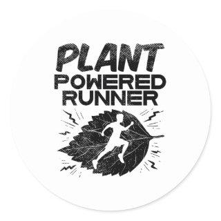 Vegan - Plant Powered Runner Classic Round Sticker