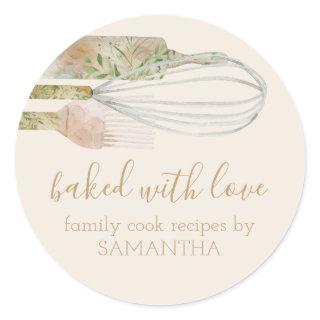 Vegan Rustic Rolling pin whisk Chef Bakery Classic Round Sticker