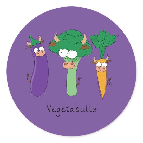 Vegetabulls Vegetable Bulls Funny Stickers