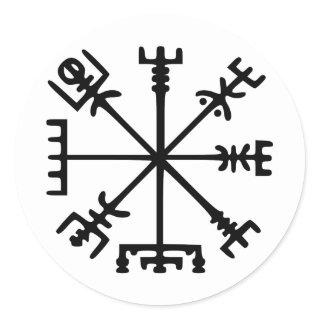 Vegvísir (Viking Compass) Classic Round Sticker