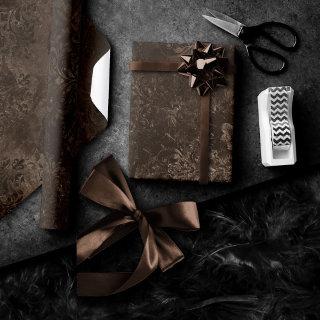 Velvety Bronze Damask | Brown Baroque Grunge
