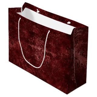 Velvety Henna Damask | Red Distressed Grunge Large Gift Bag