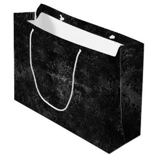 Velvety Onyx Damask | Black Vampy Grunge Baroque Large Gift Bag