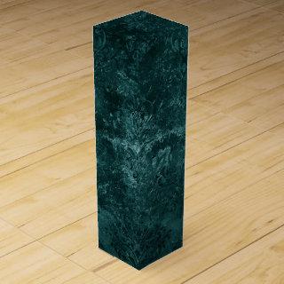 Velvety Teal Damask | Dark Green Grunge Baroque Wine Box