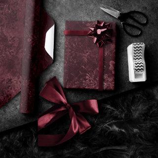 Velvety Wine Damask | Bordeaux Sangria Grunge Glam