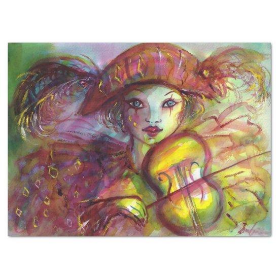VENETIAN MASQUERADE / HARLEQUIN VIOLIN PLAYER TISSUE PAPER