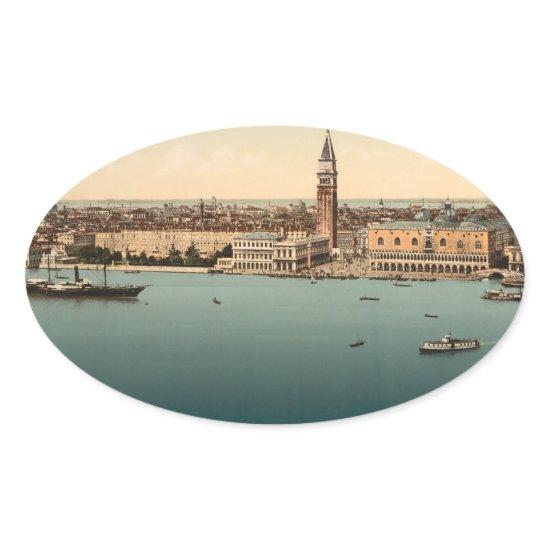 Venice General View, Venice, Italy Oval Sticker