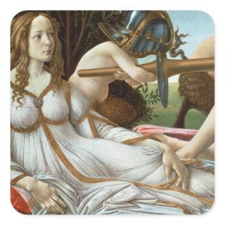 Venus and Mars, c.1485 (tempera and oil) Square Sticker