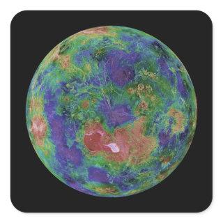 Venus centered on the North Pole Square Sticker