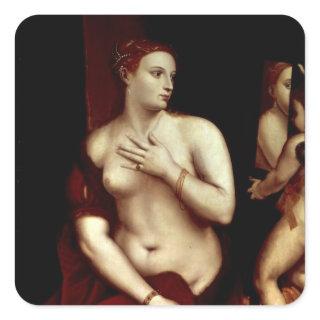 Venus in Front of the Mirror Square Sticker