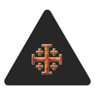 Ver 3 – Jerusalem Cross - Black Back Triangle Sticker