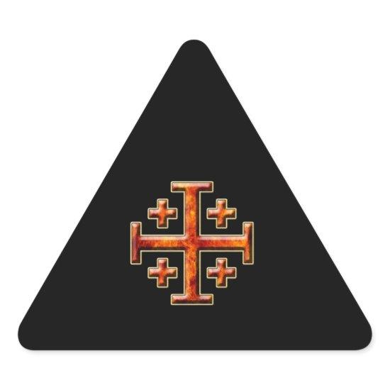 Ver 3 – Jerusalem Cross - Black Back Triangle Sticker