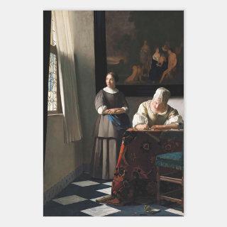 Vermeer - Lady Writing a Letter with her Maid  Sheets