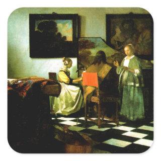Vermeer: The Concert, Square Sticker