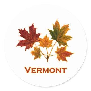 Vermont Fall Foliage - Maple Leaves Classic Round Sticker