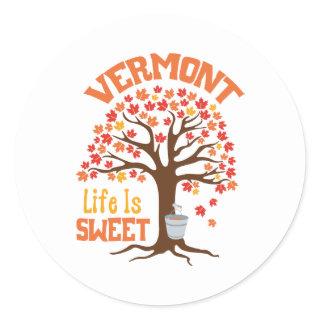 Vermont Sweet Life Classic Round Sticker