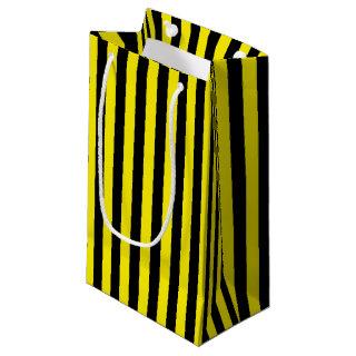 Vertical Black and Yellow Stripes Small Gift Bag