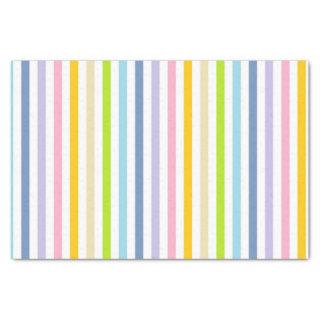 Vertical Pastel Rainbow and White Stripes Tissue Paper