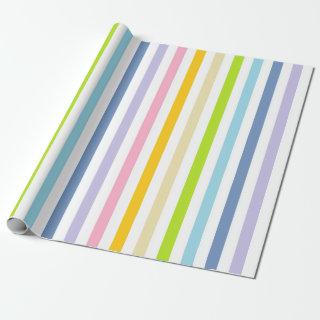 Vertical Pastel Rainbow and White Stripes