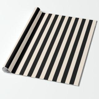 Vertical Stripe Pattern in Black and Cream