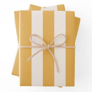 Vertical Stripes Mustard Yellow And White Striped  Sheets