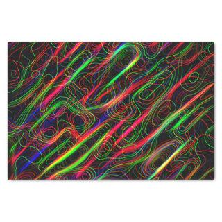 VERY COOL Neon Multicolored Curved Lines Tissue Paper