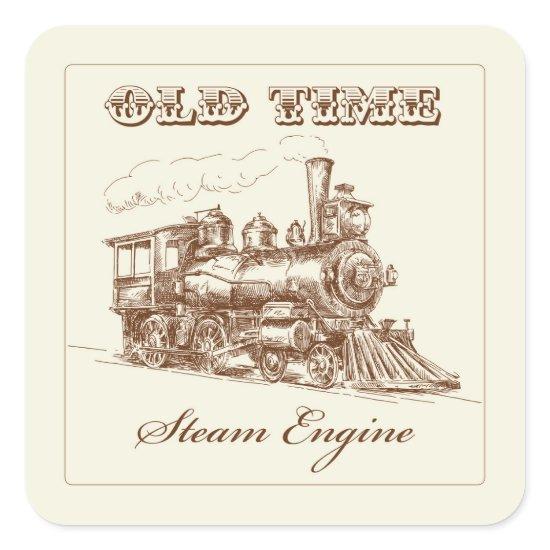 Very Cool Old Time Steam Engine Train Sticker Set