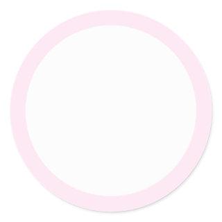 Very pale pink solid color border blank classic round sticker