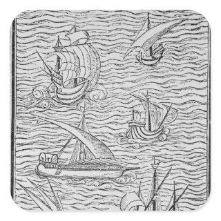 Vessels of Early Spanish Navigators Square Sticker