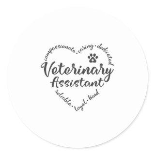 Vet assistant, veterinary assistant classic round sticker